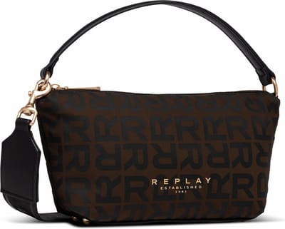 REPLAY Schoudertas Shoulder Bag Brown Cocoa + Black Bruine