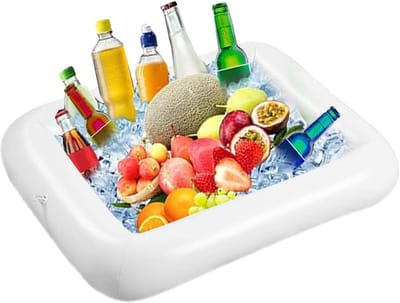 Opblaasbare ijsbuffetbar - BBQ, picknick, zwembadfeest, buffet, salade, eten en drinken, dienblad voor feestjes, picknicks en kamperen (verpakking van 1 - 59 cm)