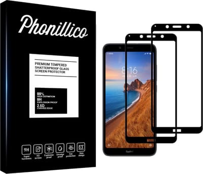 Screenprotector voor Xiaomi Redmi 7A - 2 stuks Beschermglas van glas Transparante glazen schermbeschermfolie met zwarte randen