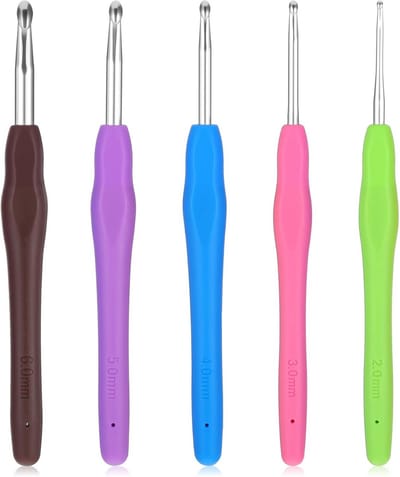 Ergonomische Haaknaaldenset 5 Delig met Zachte Handvatten