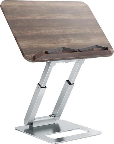 Verstelbare Boekstandaard, Ergonomische Kookboekhouder met Elastische Zijklemmen, Geschikt voor Alle Boeken en Tablets, Ideaal voor Thuisgebruik en Koken