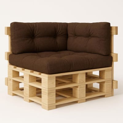 Palletkussens Set - Bank Kussens - Comfortabel Zitten - Waterafstotend Linnenlook - 3 Delige Set - Donkerbruin