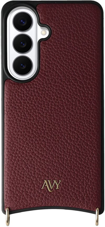 AVY Leren Hoesje geschikt voor Samsung Galaxy S26 | Compatibel met MagSafe | Leather Case | Back Cover | Haakjes voor koord | Burgundy