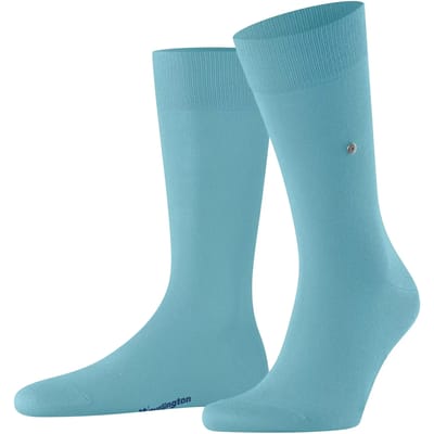 Burlington Lord eenkleurig katoen sokken heren blauw - maat 40-46