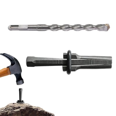 Steenverdelingsgereedschap - Rotsprospectie Uitrusting - Hard Materiaal Splijten - Robuuste Volledig Metalen Structuur - 16 mm - Metaal