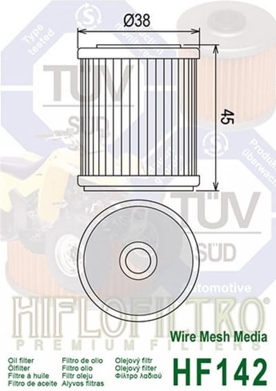 hiflofiltro oliefilter voor motor yamaha 250 tt r 2000 tot 2020 hf142 nieuw