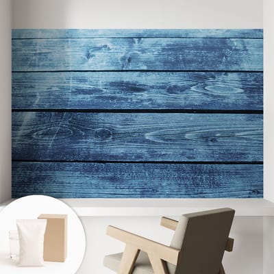 Coloray Behang - Rustieke vloer Behangrol - 104x70 cm - Blauw Behang - Voor liefhebbers van moderne interieurs - Behang Voor de woonkamer, voor het kantoor - Vliesbehang Texturen