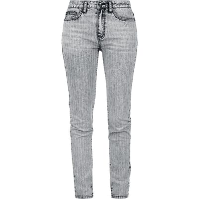 Rock Rebel by EMP - Rock Jeans - Skarlett heavy washed Pinstripe - W27L30 tot W30L32 - voor Vrouwen - zwart