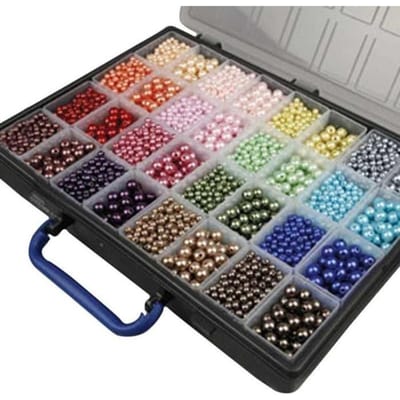 Luxe Wax Kralen - Assortiment, Incl. bewaardoos met 32 vakken, 32x20 gr