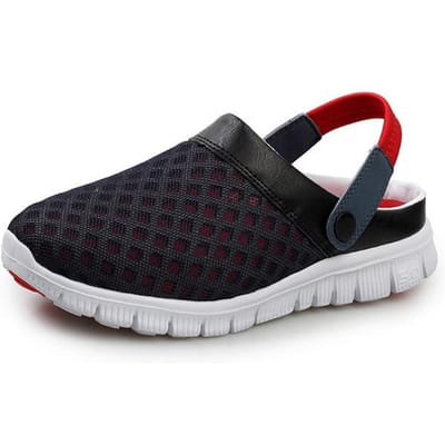 Nieuwe Heren Dames Zomer Sandaal Mesh Ademend Gevoerd Strand Slippers Schoenen Effen Plat Bad Slippers Plus Size 36 -46 5 black