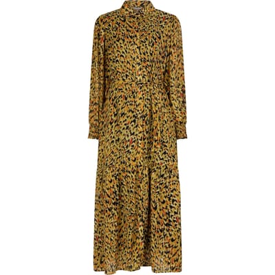 EsQualo Dress Untamed Animal Print Maat: 36 | Blousejurken Outlet | Dames | Geel