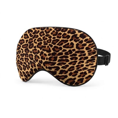 Luipaard print reismasker dames en heren – verstelbaar slaapmasker met elastische band – lichtgewicht oogmasker voor reizen, dutjes en kantoor – comfortabele oogbedekking met dierenprint