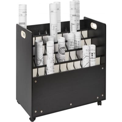 VEVOR Blauwdruk Opbergrek, Mobiele Blauwdruk Opbergkast met 50 Vakken, Houten Rolkar voor Blauwdrukken, Kaarten, Posters, Architectuur, Blauwdruk Opbergrek voor Thuis, Kantoor, School