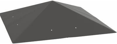 MEUNIQ Pavillondak vervangingsdak 3 x 3 m voor partytent, 298 x 298 cm, waterafstotend polyester met UPF 30+, klittenbandsluitingen en 8 afwateringsogen, grijs