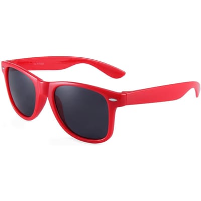 Lunettes de soleil intemporelles pour le loisir Ultra légères Confortables Pour hommes et femmes Monture de forme carrée Style vintage Protection solaire Lunettes pour la fête UV400 AS picture show red