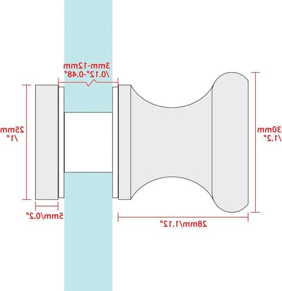 Elegante Glazen Deurknop voor Schuifdeuren, 3cm Enkelzijdige Trekknop van Hoogwaardig RVS, Ideaal voor Badkamers en Huizen, Gouden Afwerking