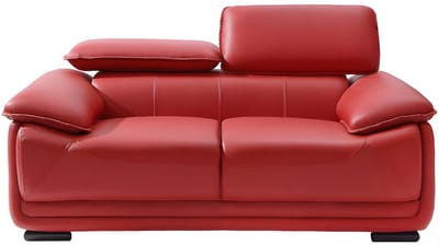 Vente-unique Twee- of driezitsbank van leer MACELO - Rood