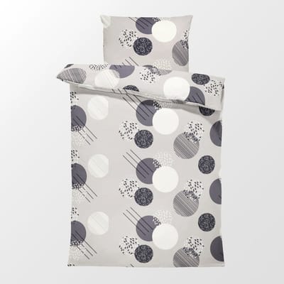 Dekbedovertrek 100% Katoen Premium - 140 x 200cm - 1 persoon - Bollen Beige