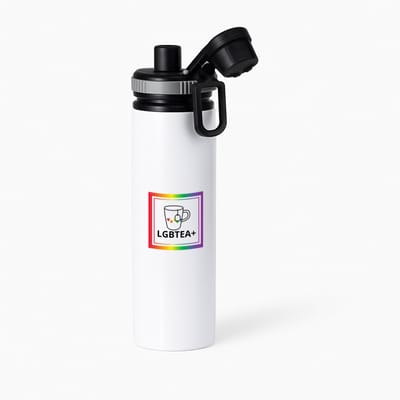 Hacebo® - Pride cadeau waterfles met draaidop grijs - Lgbt pride - Pride vlag - Gay cadeau - Gay pride accessoires - Homo - LGBTQ vlag - accessoires - cadeau - met tekst - water fles - 850ML