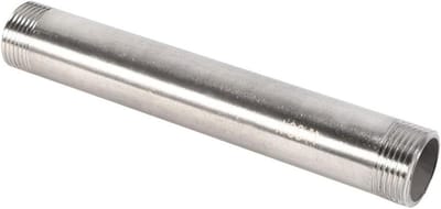 Dubbele Nippel - Roestvrij Staal - Pijpverbinding Maken - DN25 Standaard - 200mm Lengte - Zilverkleurig