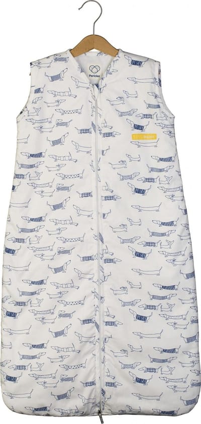 Pericles Slaapzak Mouwloos Honden 90 Cm Wit/blauw