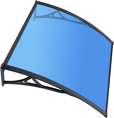 Voordeur Luifel - Regenkap Overkapping - Entree Beschermen - Slagvast Polycarbonaat - 80x120cm - Zwart