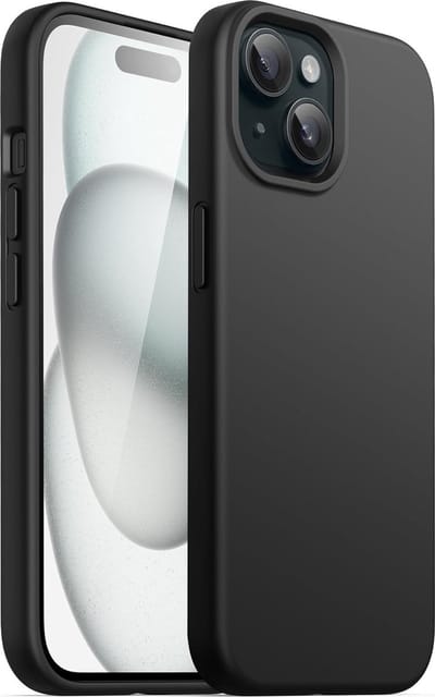 Hoesje geschikt voor iPhone 15 Back Cover - Zwart Siliconen hoesje - TPU Case - Matte Coating - EPICMOBILE