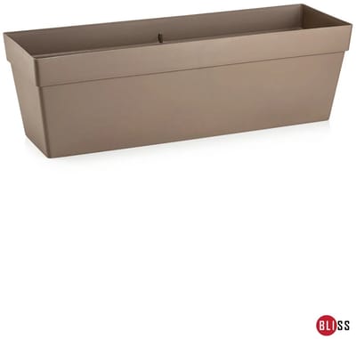 1+1 ECO Balkonbak taupe - Elegante Mansion drainage Bloembak mokka - 52x17 cm plantenbak - bloempotten - rechthoek