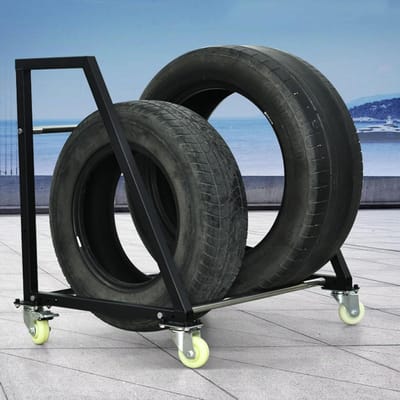 Bandenopbergrek - Bandenstandaard Trolley - Banden Opslaan - Met Zwenkwielen - 72.5*61*75cm - Zwart