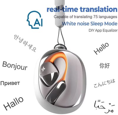 AI Vertaler Oordopjes – Draadloze Bluetooth Oordopjes met Realtime Vertaling, Slaap- & ASMR-oortjes, Open-fit Hoofdtelefoon met App