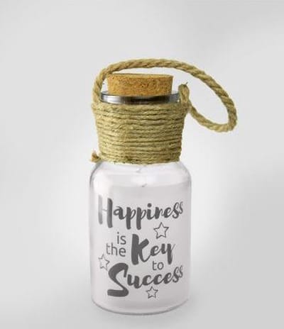 Star Lights - Happiness is the key to success - In cadeauverpakking met gekleurd lint