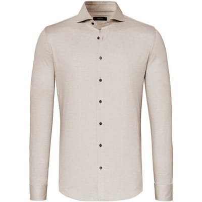 Desoto Luxury Overhemd Uni Luxury Cotton Licht Bruin / male