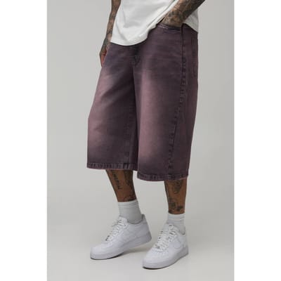 Tall Longline Getinte Denim Jorts | Pink | Size 38