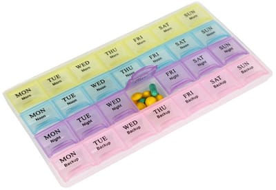 Jonyx - Pillendoos - Medicijndoos - 7 dagen - 4 vakken - 28 compartimenten - Tablettenbox - Organizer