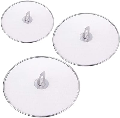 Dailygoods- Spatbescherming roestvrij staal - Pannendeksel 25/29/33 cm - Multifunctionele overkookbescherming - Olie- en waterdicht - Makkelijk te reinigen - Perfect cadeau voor koks