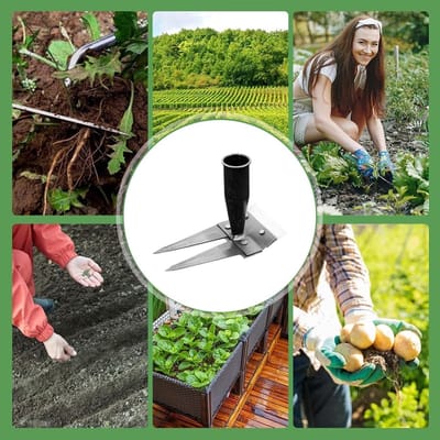 Onkruidverwijderaar - Tuingereedschap Hark - Tuinonderhoud Gazon - Dubbelzijdige Raapkop - 20 cm Breed - Metaal