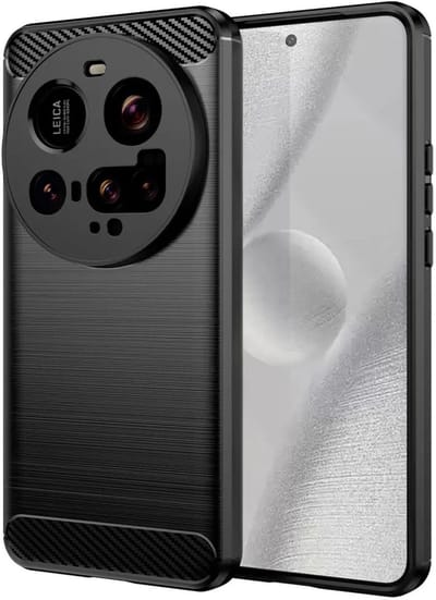 Geborsteld TPU Hoesje Geschikt voor Xiaomi 15 Ultra | Beschermhoes | Back Cover | Flexibel TPU | Stijlvol Carbon | Dun | Zwart