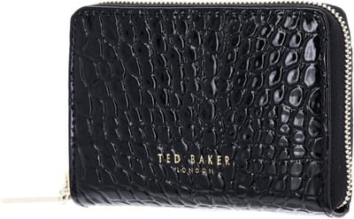 Ted Baker portemonnee Varlee Croc Effect Small Zip Around Wallet Black zwart