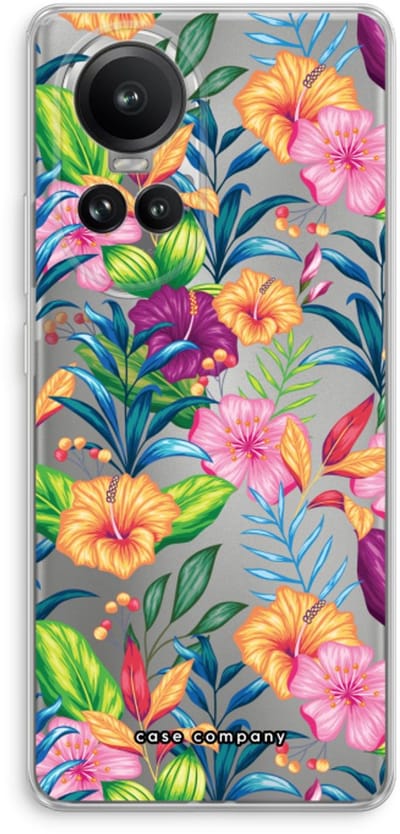 Case Company® - Hoesje geschikt voor Oppo Reno 10 Pro hoesje - Tropisch 2 - Soft Cover Telefoonhoesje - Bescherming aan alle Kanten en Schermrand