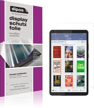 dipos – 2x Beschermfolie geschikt voor Barnes Noble Nook Reading Tablet 8.7 | Krasbestendige & heldere Screenprotector Ultra-Thin