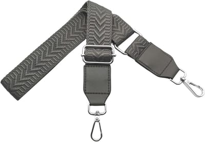 Verstelbare Schouderriem voor Handtas, Brede Leren Strap met Karabijnhaak, Ideaal voor Crossbody DIY Accessoires, Donkergrijs, 3.8 cm Breed