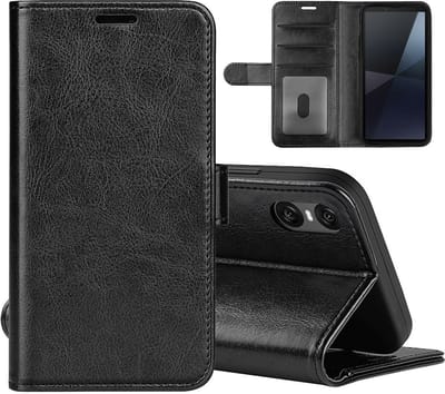 MobyDefend Hoesje - Geschikt voor Sony Xperia 10 VI - Wallet Book Case (Sluiting Achterkant) - Zwart