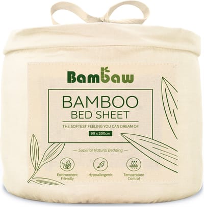 Bambaw Luxe Bamboe 1-Persoons Hoeslaken 90x200cm – Ultra ademende stof – Hypoallergeen – Beddengoed - Ivoor