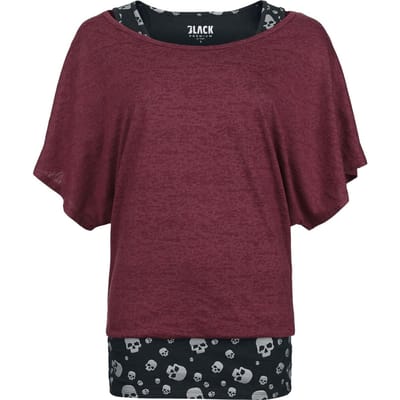 Black Premium by EMP T-shirt - Set bestaande uit shirt en hemdje - M - voor Vrouwen - zwart-bordeaux