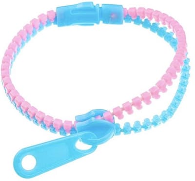 Vrolijke Rits Armbanden / Rits Fidget / Stress Bandjes | Gekleurde Ritsen | Anti-Stress Fidget - Blauw-Roze