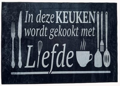 De Groen Home Vloerkleed 80x120cm - Knus Koken Collectie - Keukenloper - Halloper - Wasbaar Antislip Zacht Tapijt