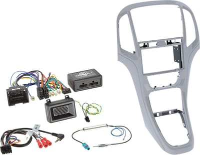 2-DIN Kit + Radio adapter kit Opel Astra 2009-2016 Kleur: Platin Zilver