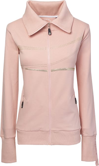 PK International - Vest - Sweatvest - Pablo - Opstaande kraag - Steentjes - Pailletten - Flamingo Rosy - Roze - XL/42