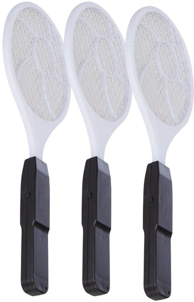Atmosphera Elektrische vliegenmepper - 3x - wit - op batterijen - L44 cm