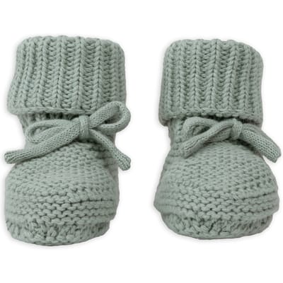 Lodger - Baby Slofjes Gebreid - Groen - 0-6 Maanden - Katoen - Newborn Slofjes & Babysokjes